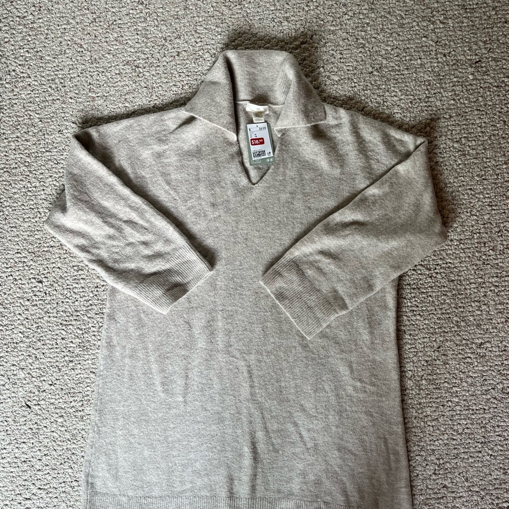 NWT H&M COZY SWEATER/dress/tunic beige/camel